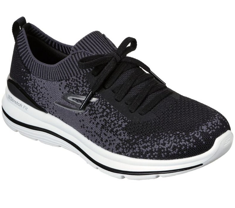Skechers Dam Svarta/Vita Sneakers - Gowalk Stretch Fit - Sverige (CNISF-0178)